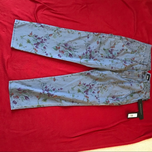 Hudson Jeans Floral Denim High Rise Ankle Pants New with Tags - Picture 3 of 7